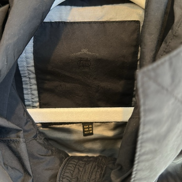 Massimo Dutti black hooded cinch waist 2 pocket rain jacket size XS - Picture 2 of 3